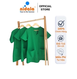 Bộ Scrubs cổ tim cao cấp NIDALA bác sĩ, phòng khám, phòng mổ, đồng phục spa, thẩm mỹ viện