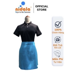 Váy công sở (chân váy) 2 lớp cao cấp màu xanh Nidala kiểu đơn giản thanh lịch, phối áo thun, sơ mi văn phòng