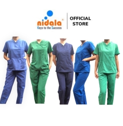 Bộ Scrubs cổ V nhiều màu NIDALA đồng phục spa, thẩm mỹ viện, phòng khám, phòng mổ, nha khoa (In miễn phí)