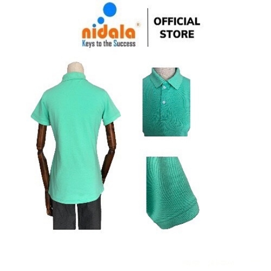 Áo thun Polo Nữ có cổ NIDALA chất liệu cá sấu cotton 65/35 thanh lịch chuẩn đẹp, màu xanh ngọc