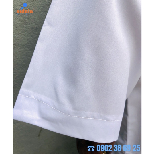 Áo blouse Nữ tay ngắn, dáng ngắn dược sĩ, y tá, điều dưỡng Nidala đường may đẹp, sắc xảo