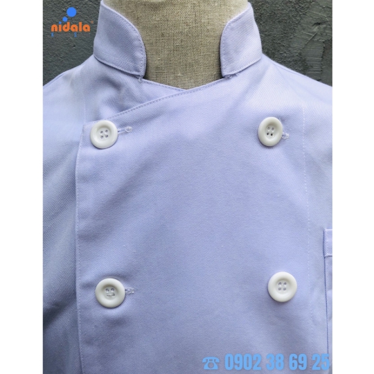 Áo bếp nam ngắn tay Nidala chất Kate silk đường may đẹp, tỉ mỉ