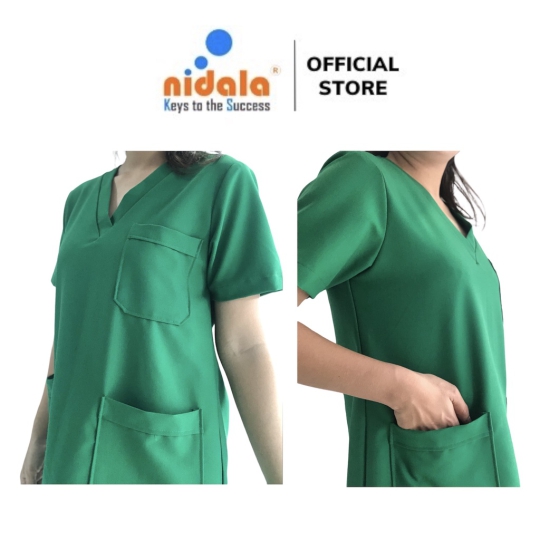 Bộ Scrubs cổ tim cao cấp NIDALA bác sĩ, phòng khám, phòng mổ, đồng phục spa, thẩm mỹ viện