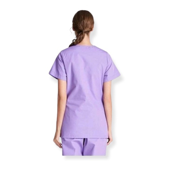 Bộ Scrubs cổ V cao cấp trắng, xanh, tím NIDALA đồng phục spa, thẩm mỹ viện ,phòng khám, phòng mổ, nha khoa (In miễn phí)