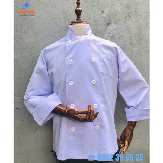 Áo bếp nam dài tay Nidala chất liệu Kaki dày dặn, đường may đẹp, tỉ mỉ