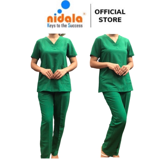 Bộ Scrubs cổ tim cao cấp NIDALA bác sĩ, phòng khám, phòng mổ, đồng phục spa, thẩm mỹ viện